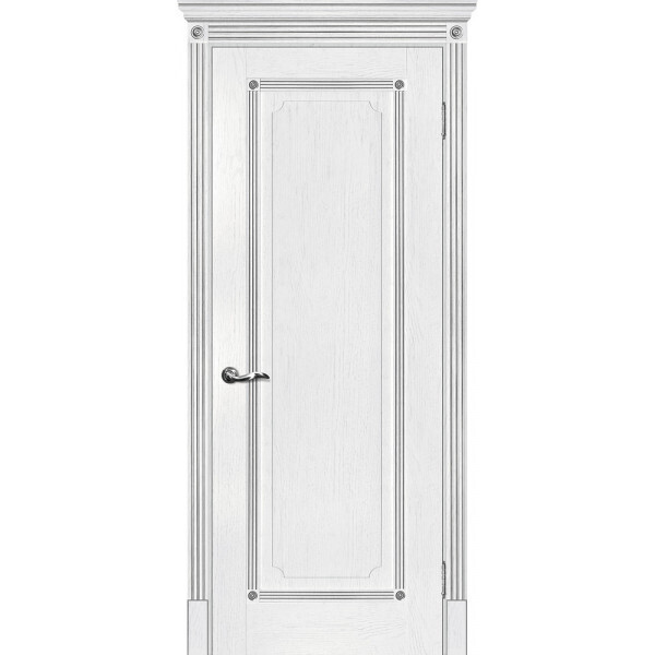 Межкомнатная дверь Graf Флоренция-1 пломбир, патина серебро (2000 х 900)