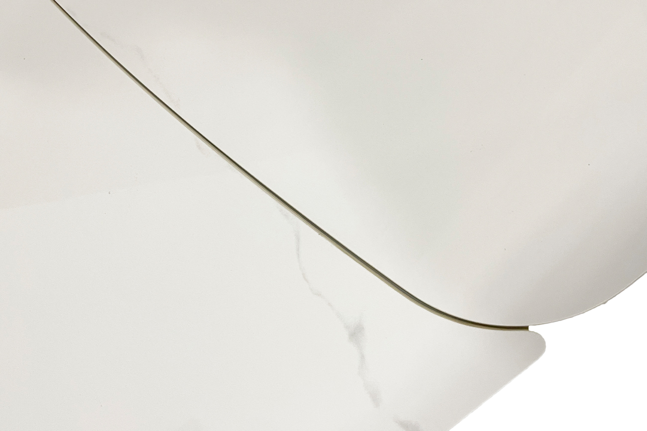 Стол обеденный раскладной керамический белый/хром Garda Decor 83MC-22190