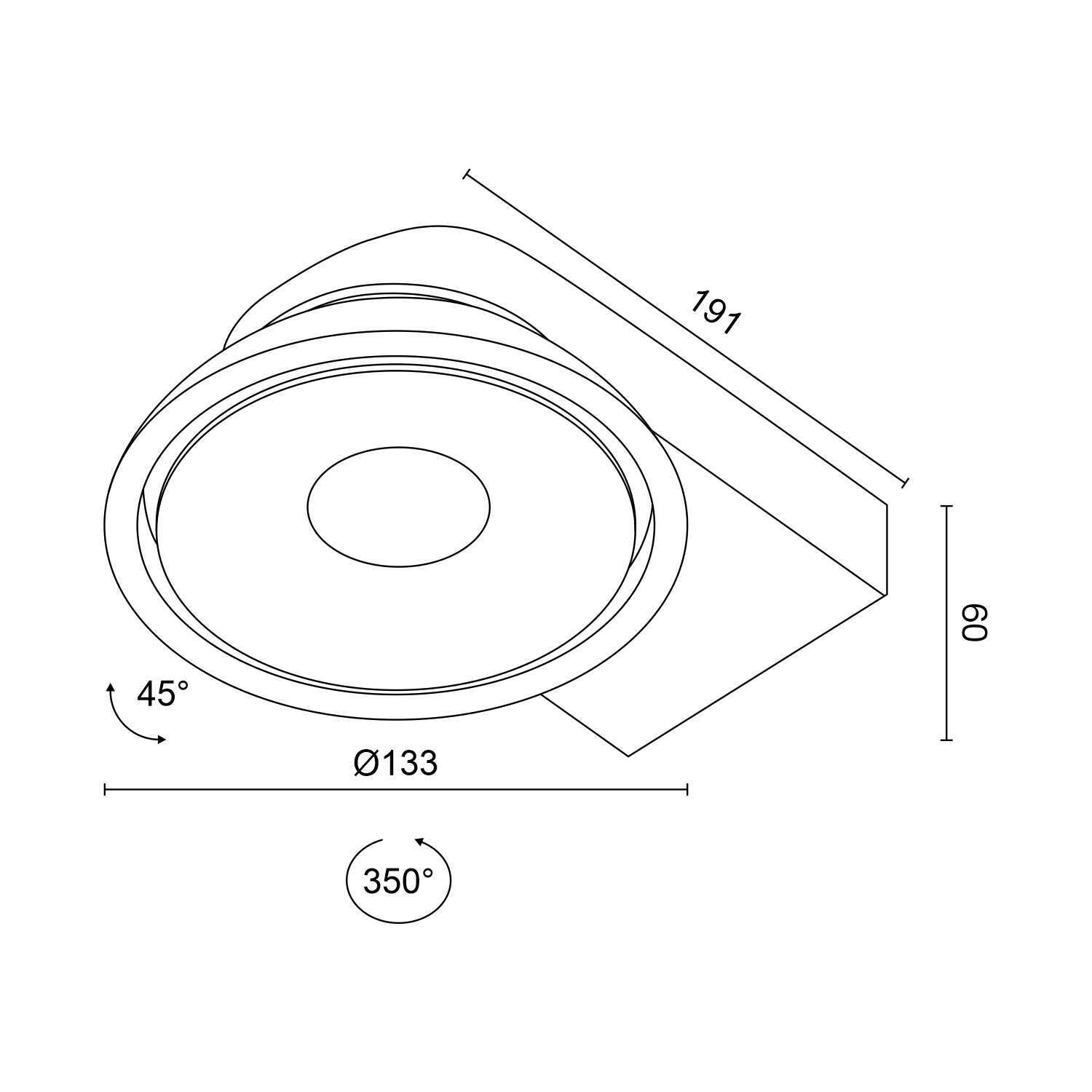 Накладной  светодиодный светильник Ledron ORBIT SLIM White