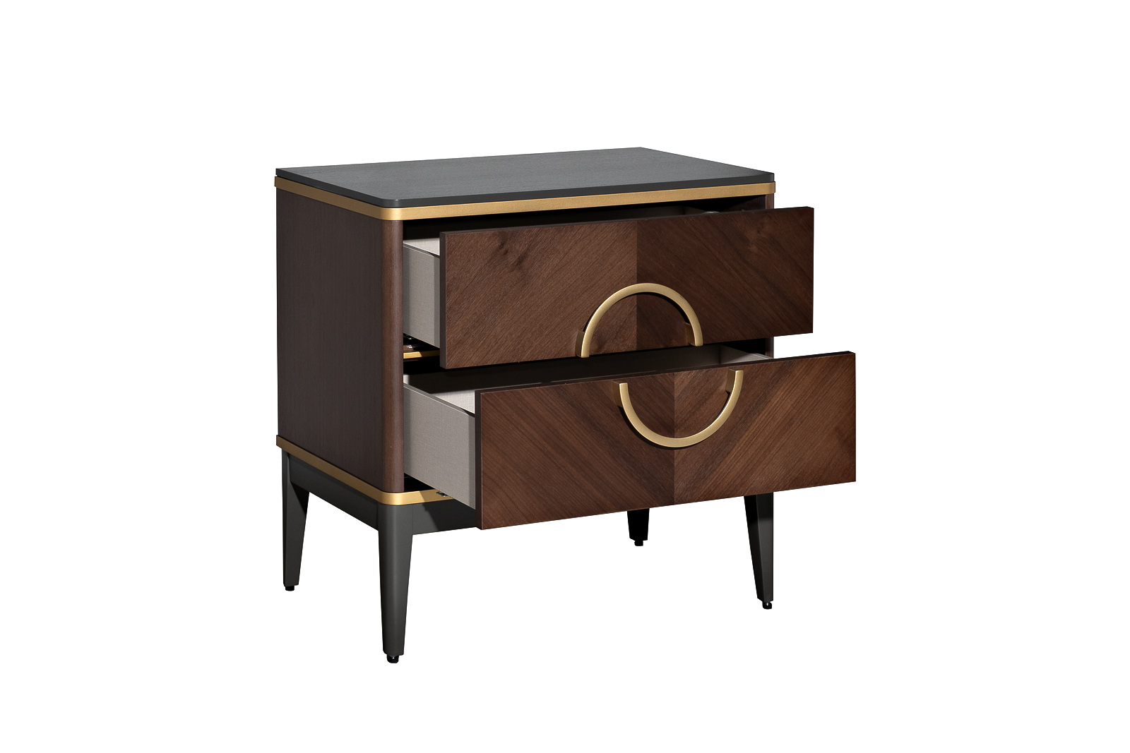 Тумба прикроватная шпон 2 ящика 60*60*40 Garda Decor 151SV-10001