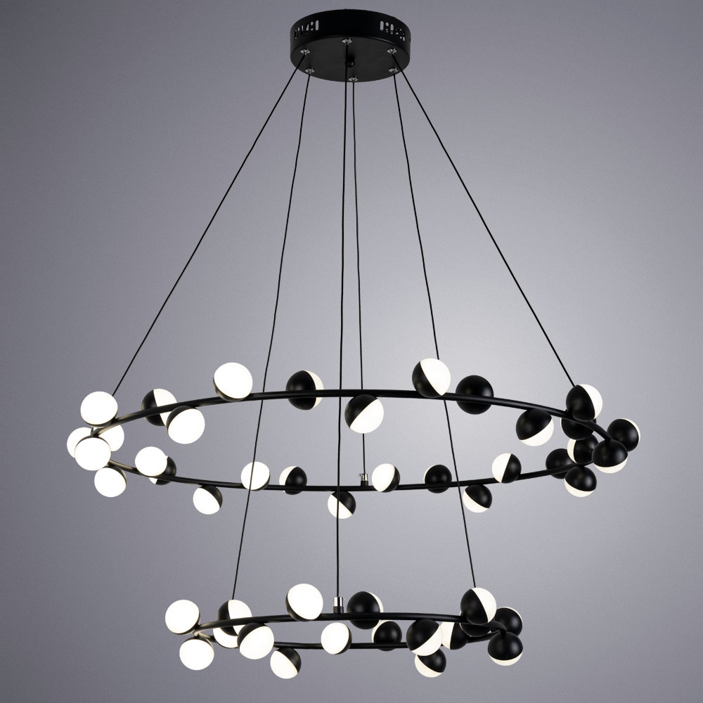 Подвесная люстра AQUATIO L48 Black by ImperiumLoft