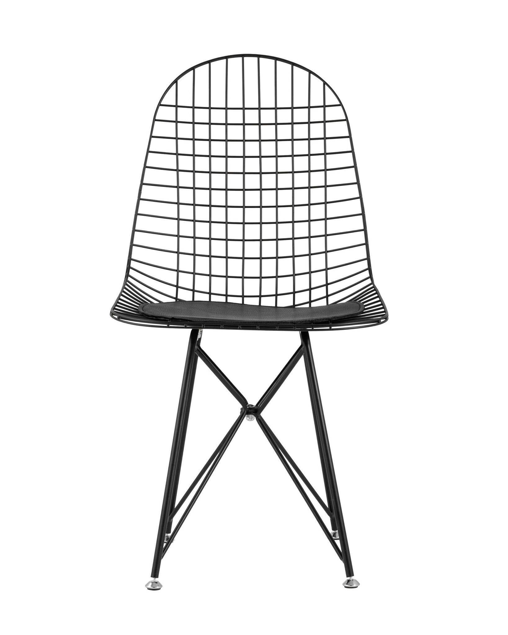 Стул обеденный Eiffel черный с черной подушкой Stool Group