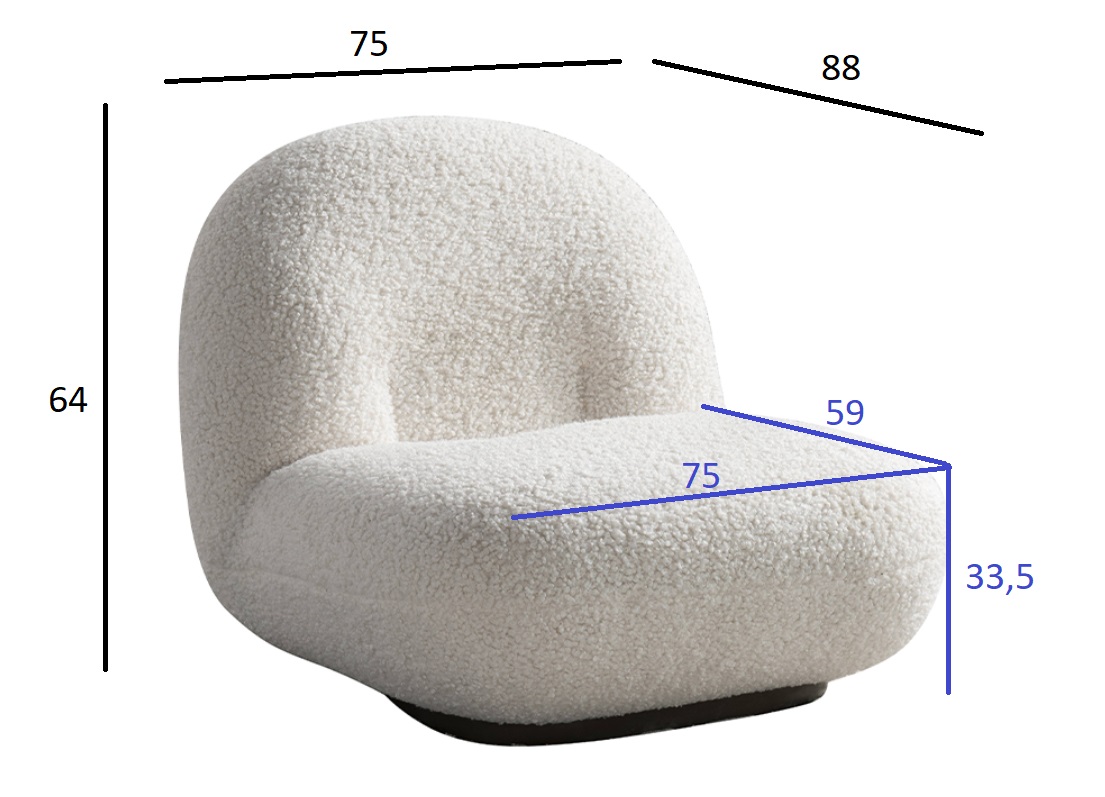 Кресло искусственный ме белое Garda Decor 87YY-21045