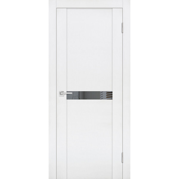 Межкомнатная дверь Graf PST-3 Зеркало тонированное белый бархат (2000 х 800)