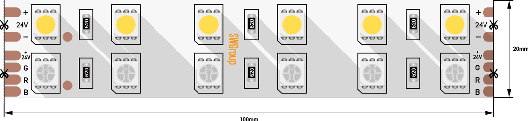 Лента светодиодная SWG SWG5120-24-28.8-RGBWW