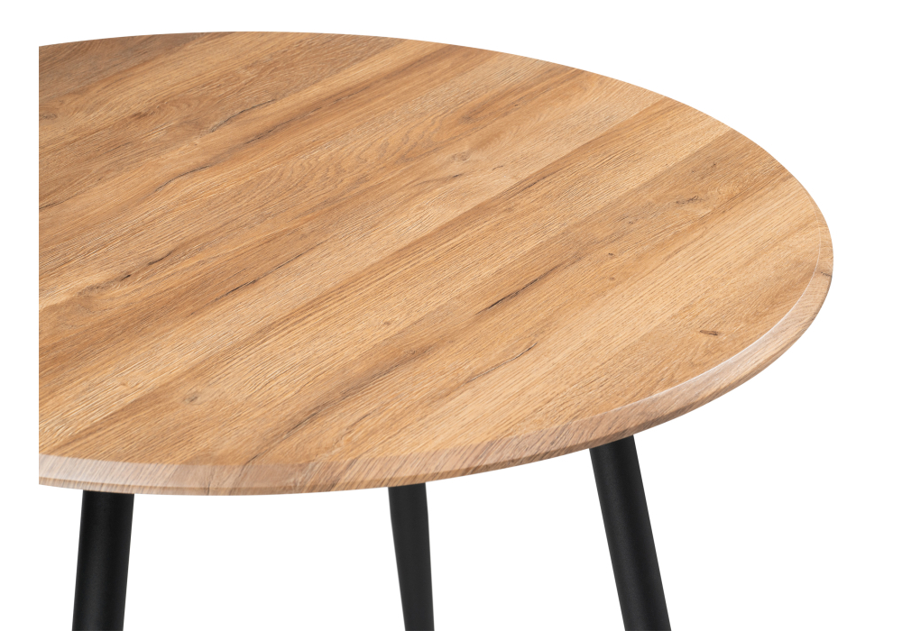 Стол деревянный Woodville Абилин 100 дуб вотан / черный матовый 507218