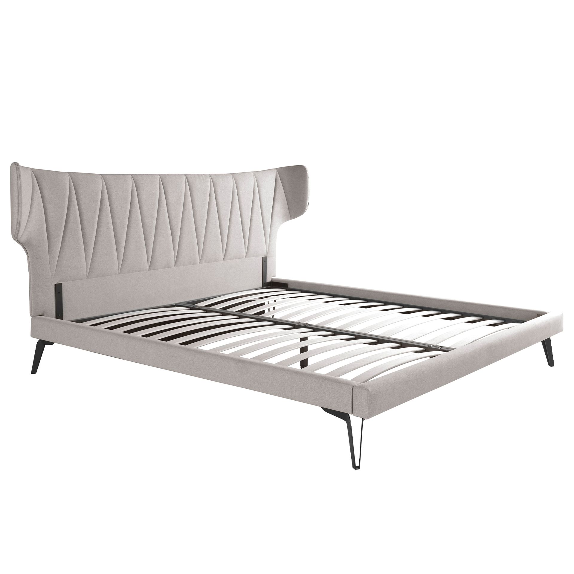 Кровать 7160/GC1801 из светло-серой ткани 180x200 Angel Cerda