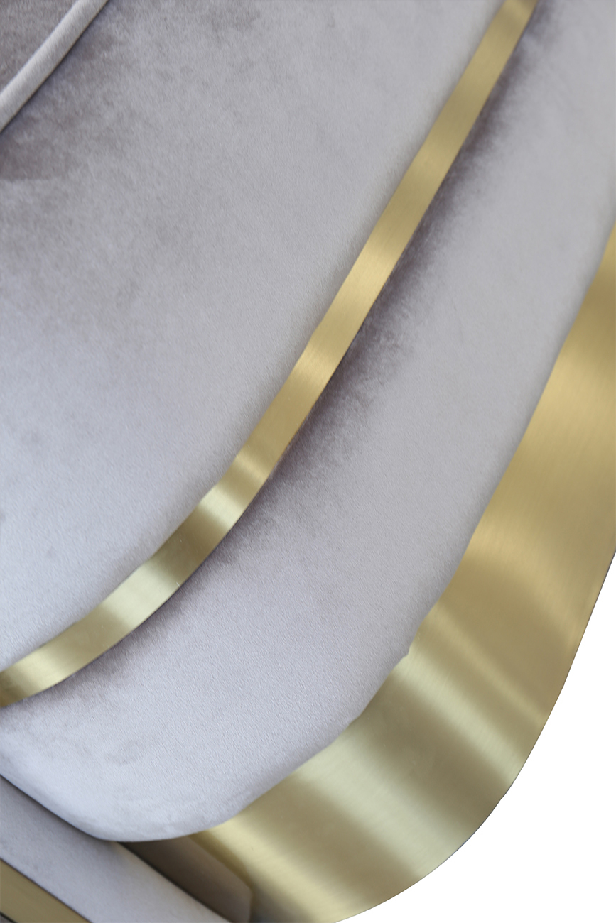 Диван двухместный велюровый серо-коричневый Garda Decor 87YY-1890-2 BRN