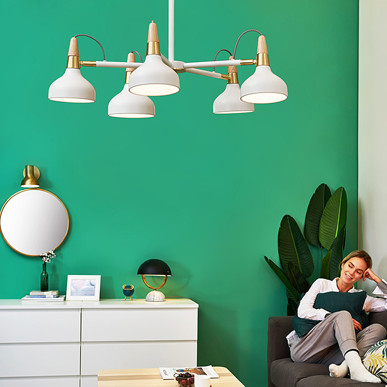 Люстра на штанге OPLAND A 5 lamps White by ImperiumLoft