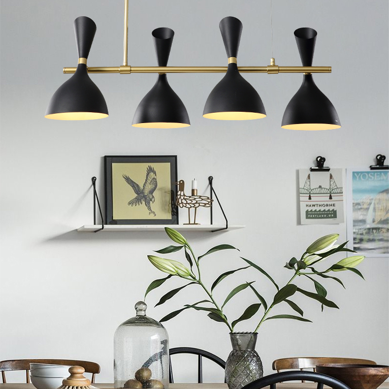Подвесной реечный светильник TRUMPET LINE L85 Black by ImperiumLoft