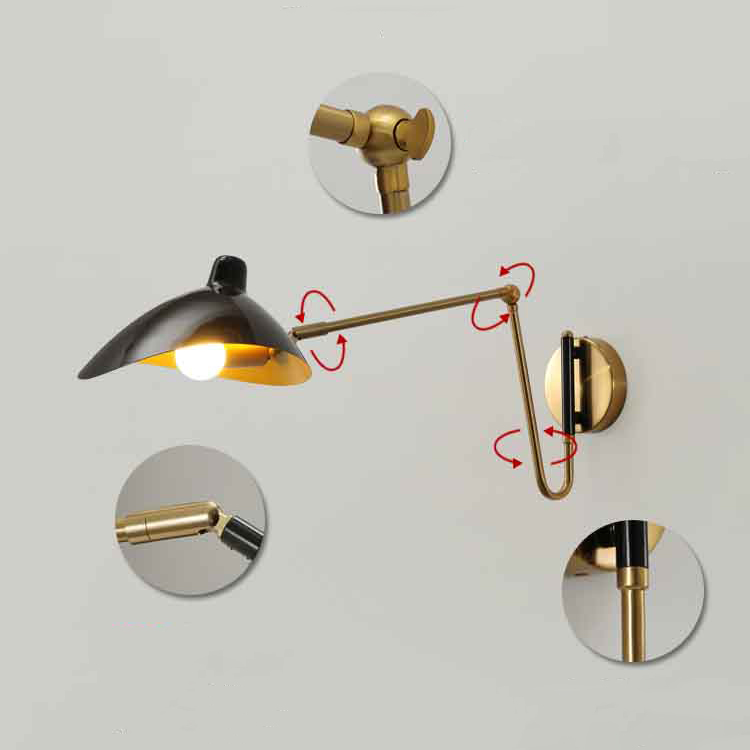 Настенный светильник HILDBORG L65 Brass Black Glossy by ImperiumLoft