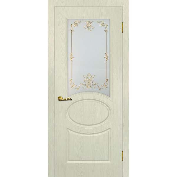 Межкомнатная дверь Graf Сиена-1 Сатинат, контурный полимер золото Ваниль (2000 х 600)