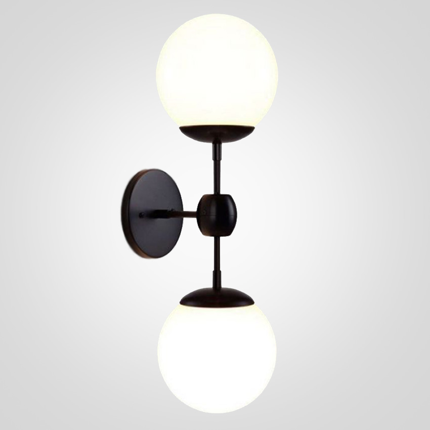 Бра Modo 2 Globes Black And White Glass By Imperiumloft