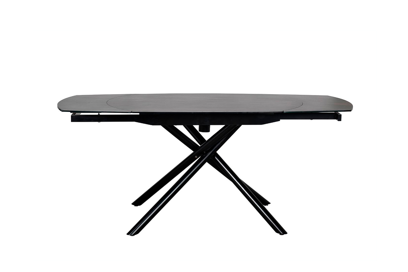 Стол обеденный раскладной керамический черный Garda Decor 83MC-1957DT BL