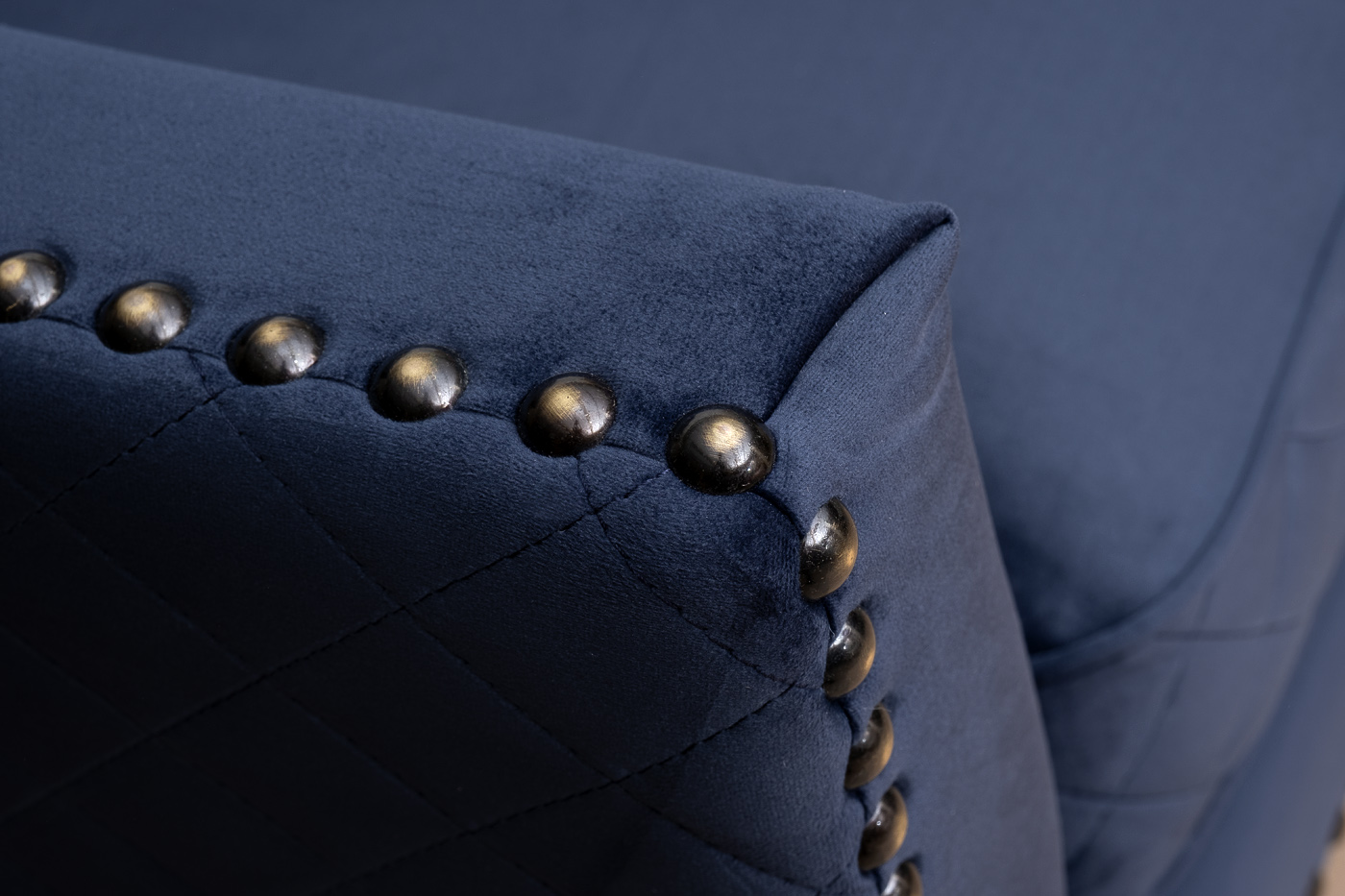 Диван-кушетка Sorrento правый велюровый темно-синий Garda Decor SORRENTO-COUCH-Colt034