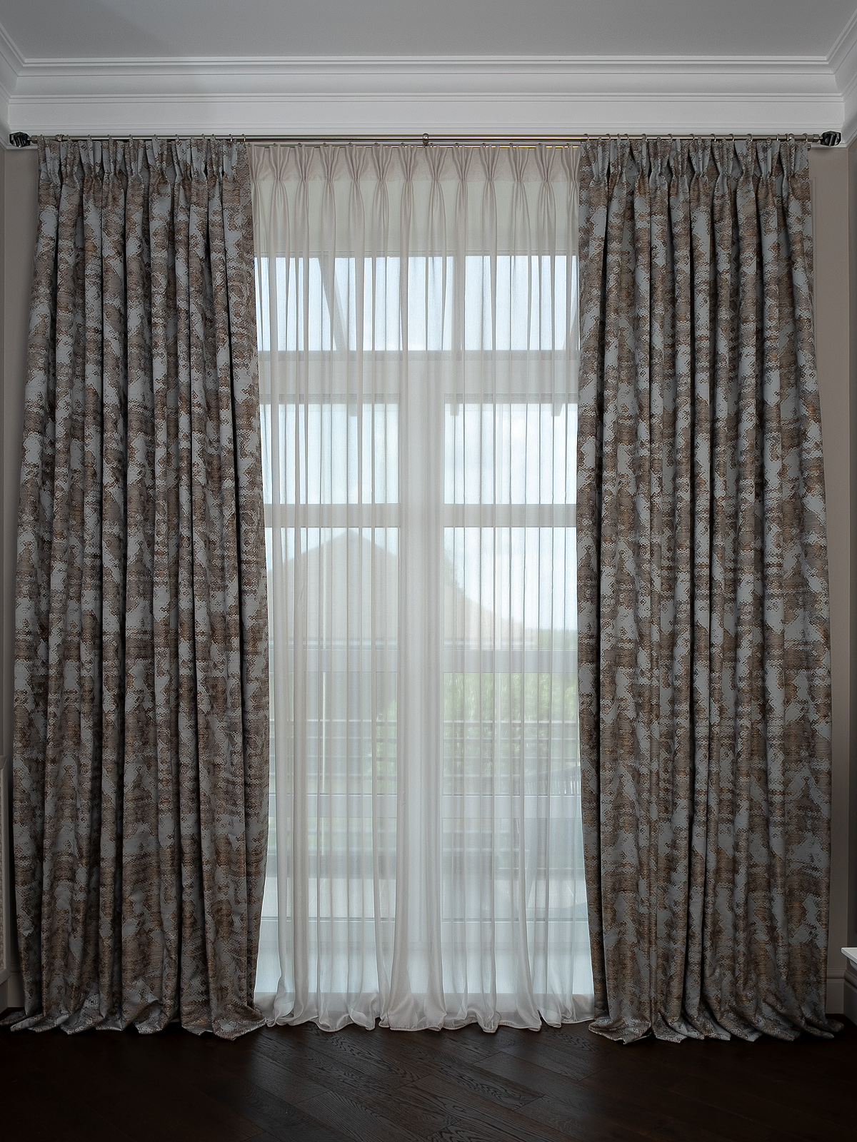 Портьера Bromley 275х260см голубая Garda Decor 121GD-00012