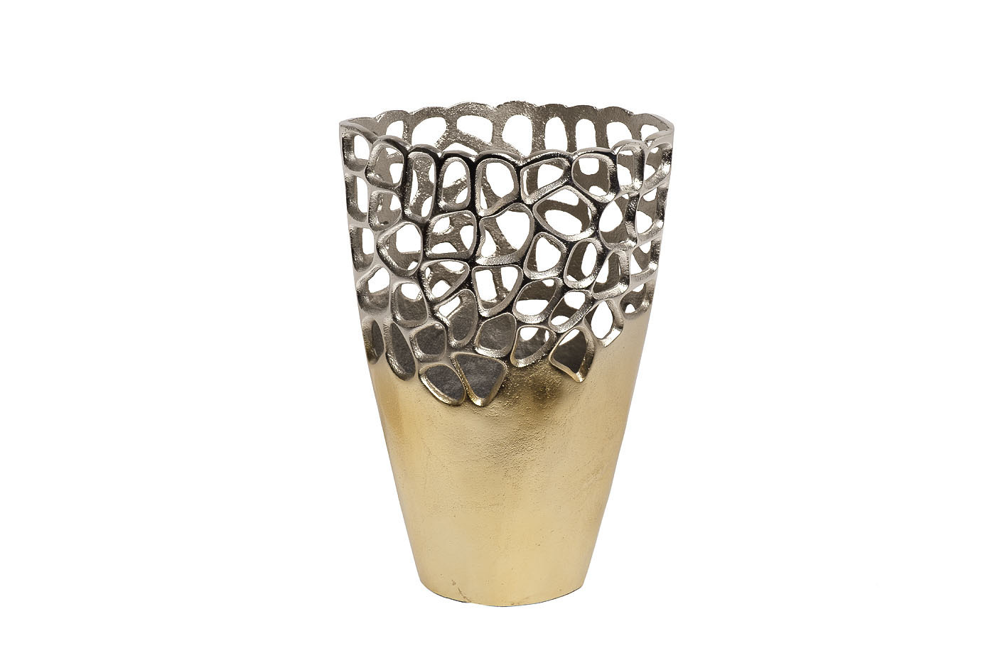 Ваза металлическая "Соты" золото/хром Garda Decor 71PN-2191