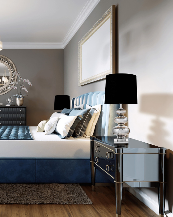 Интерьерная настольная лампа Lumina Deco LDT 303 CHR+BK