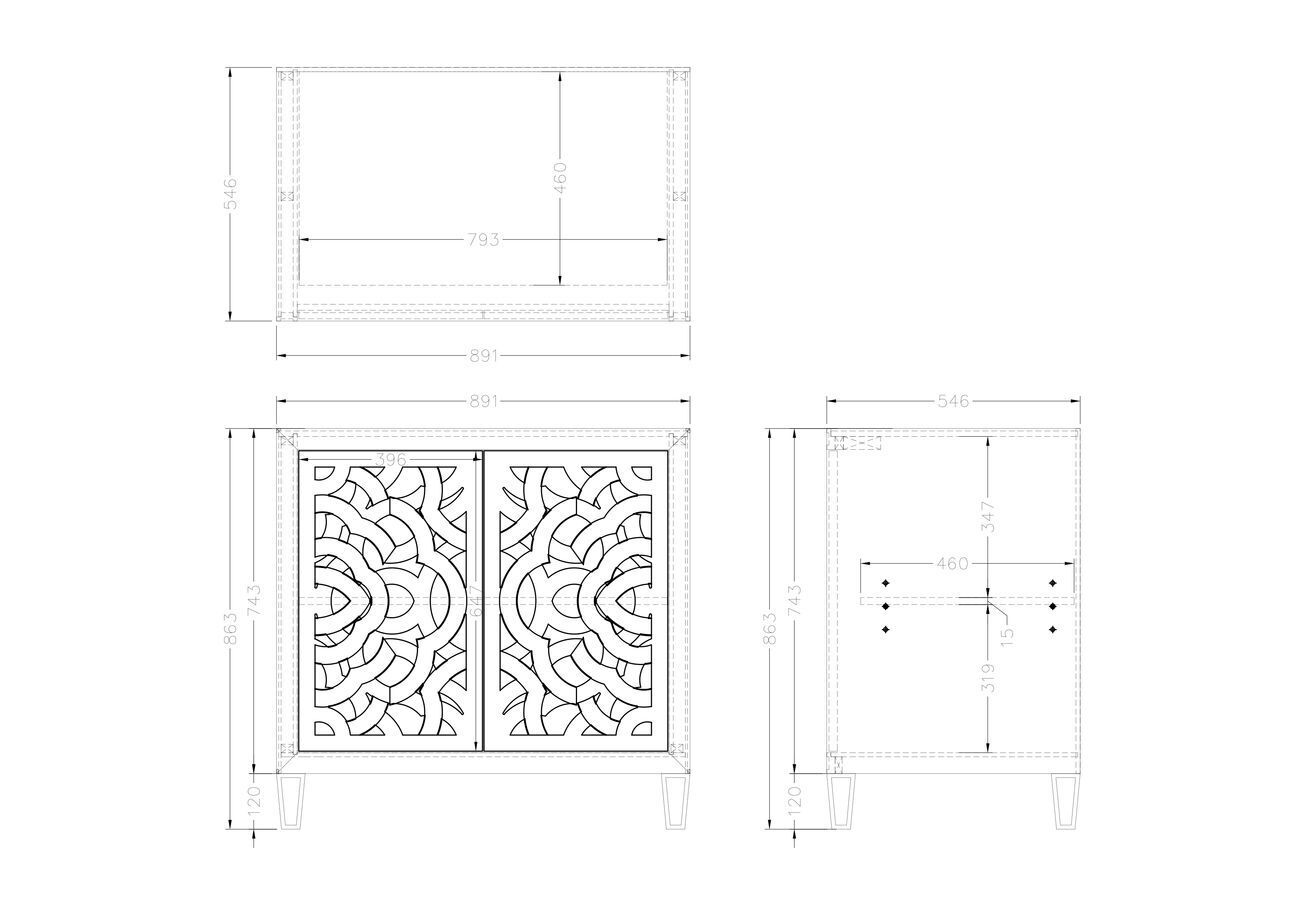 Комод зеркальный двухдверный Garda Decor KFC974
