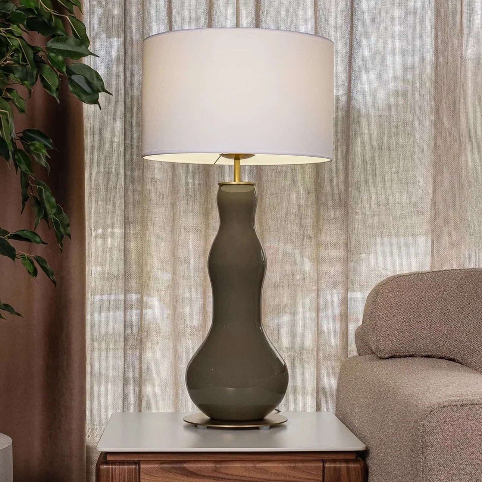 Настольная лампа Melly золотой металл + белый абажур 801011/41 Aromas del Campo