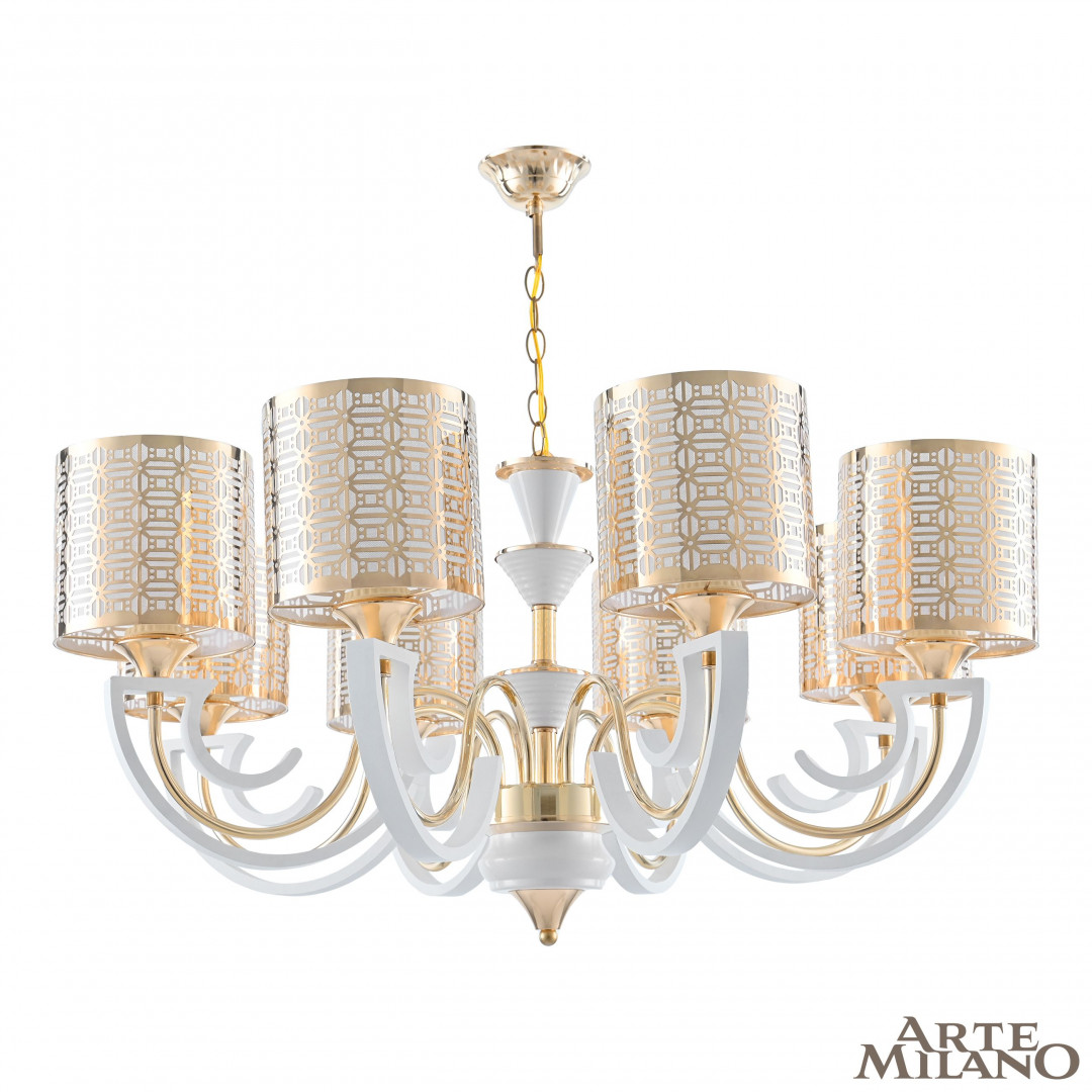 Люстра подвесная с плафонами 308857/8 Wh/Gd Arte Milano