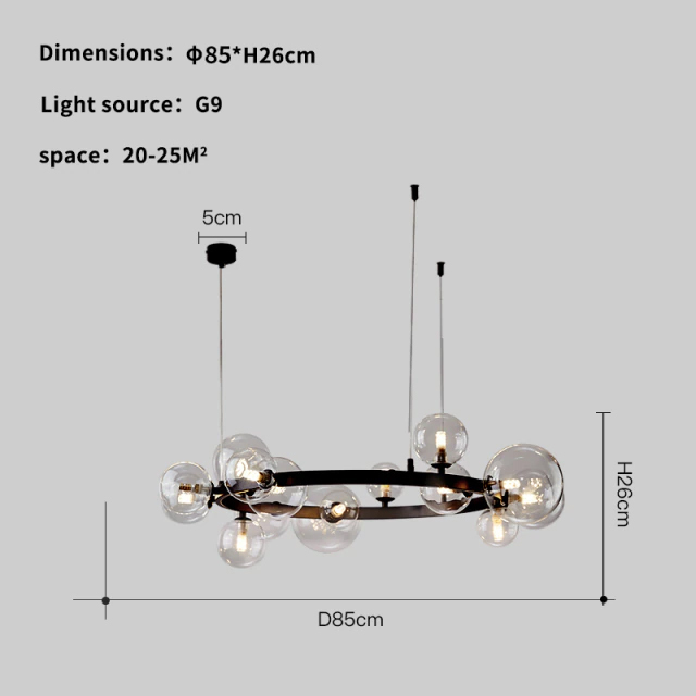 Люстра Delight Collection 8828P/S black/clear