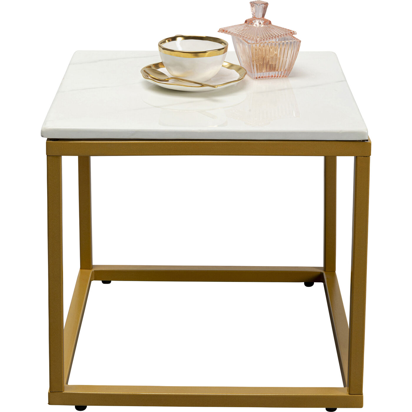Стол приставной Key West Marble Gold 40x40 см KARE 85872
