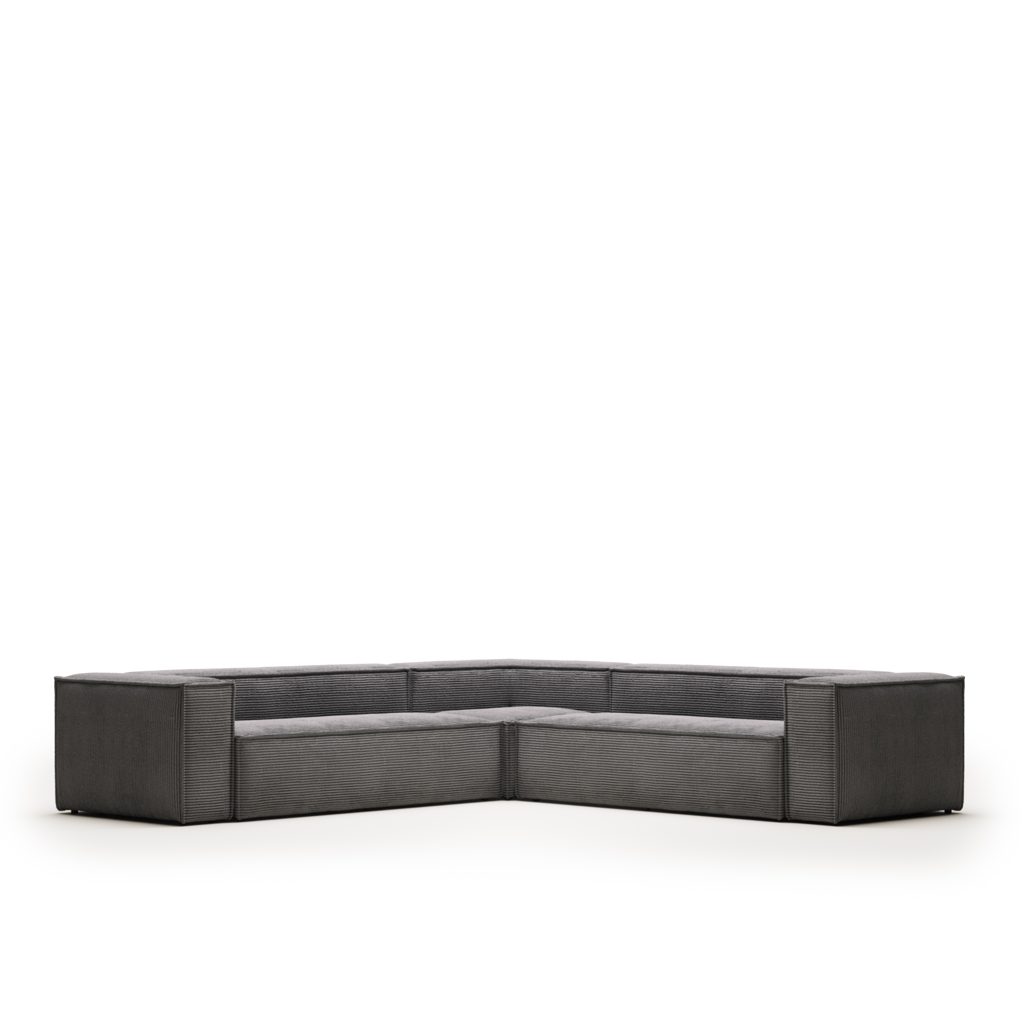 Угловой 6 местный диван Blok 320 x 320 cm серый вельвет La Forma 102396
