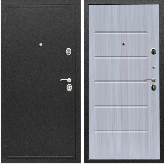 Дверь входная Graf Престиж Черный шелк / МДФ 10 мм ФЛ-102 Сандал белый