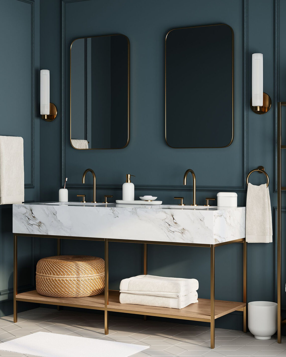 Зеркало в золотой раме Теони Louvre Home LHDWM011223SH