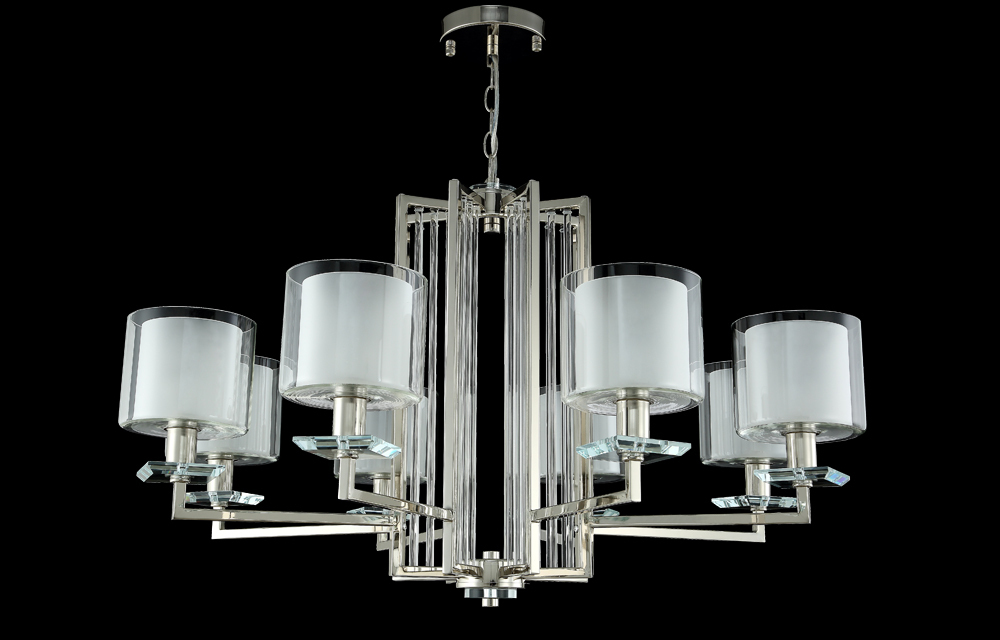 Люстра Crystal Lux NICOLAS SP-PL8 NICKEL/WHITE