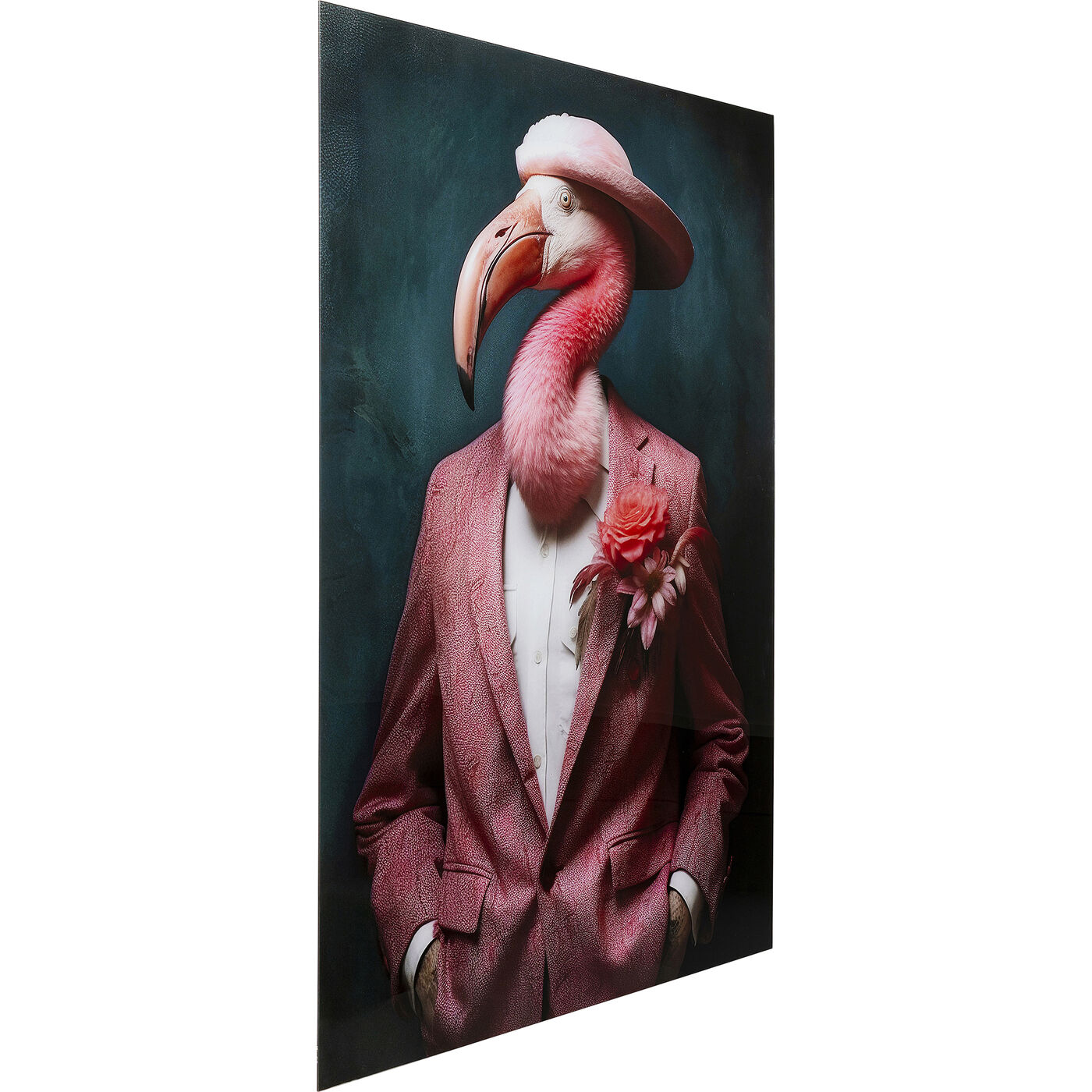 Картина стеклянная Mister Flamingo 120x160 см KARE 56278