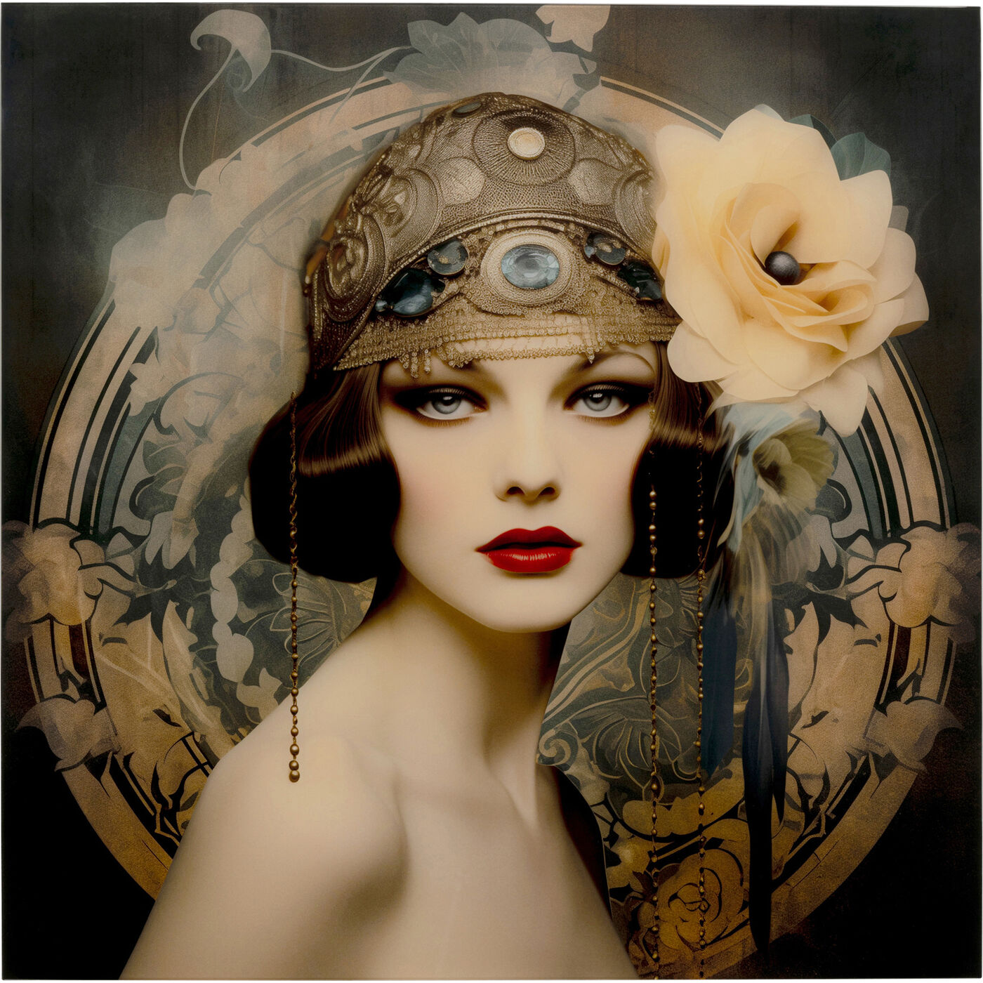 Картина стеклянная Muse Art Nouveau 100x100cm KARE 57675