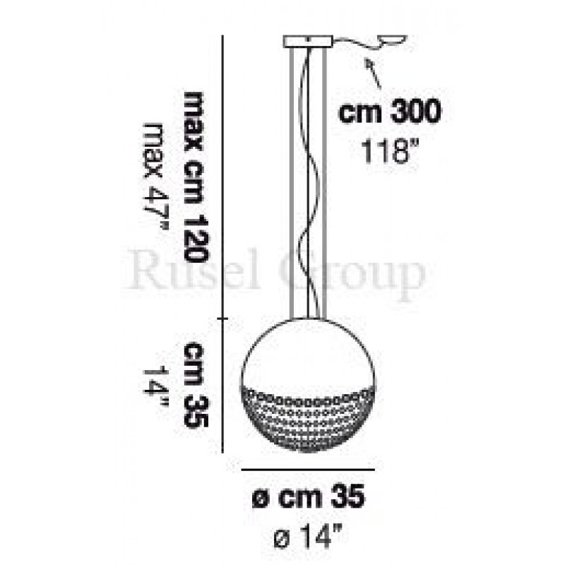 Подвесной светильник Vistosi BOLLE SP 35 D1