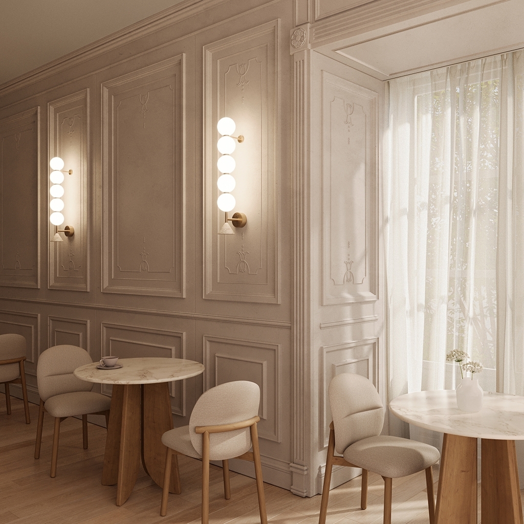 Настенный светильник Soko L золотой металл/белый мрамор Aromas del Campo