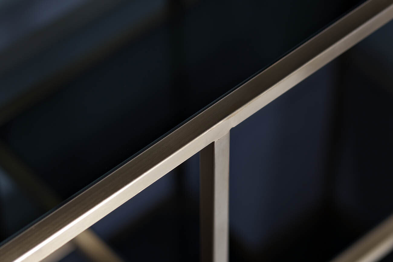 Стеллаж с черным стеклом (золотой) Garda Decor 46AS-SH1452-GOLD