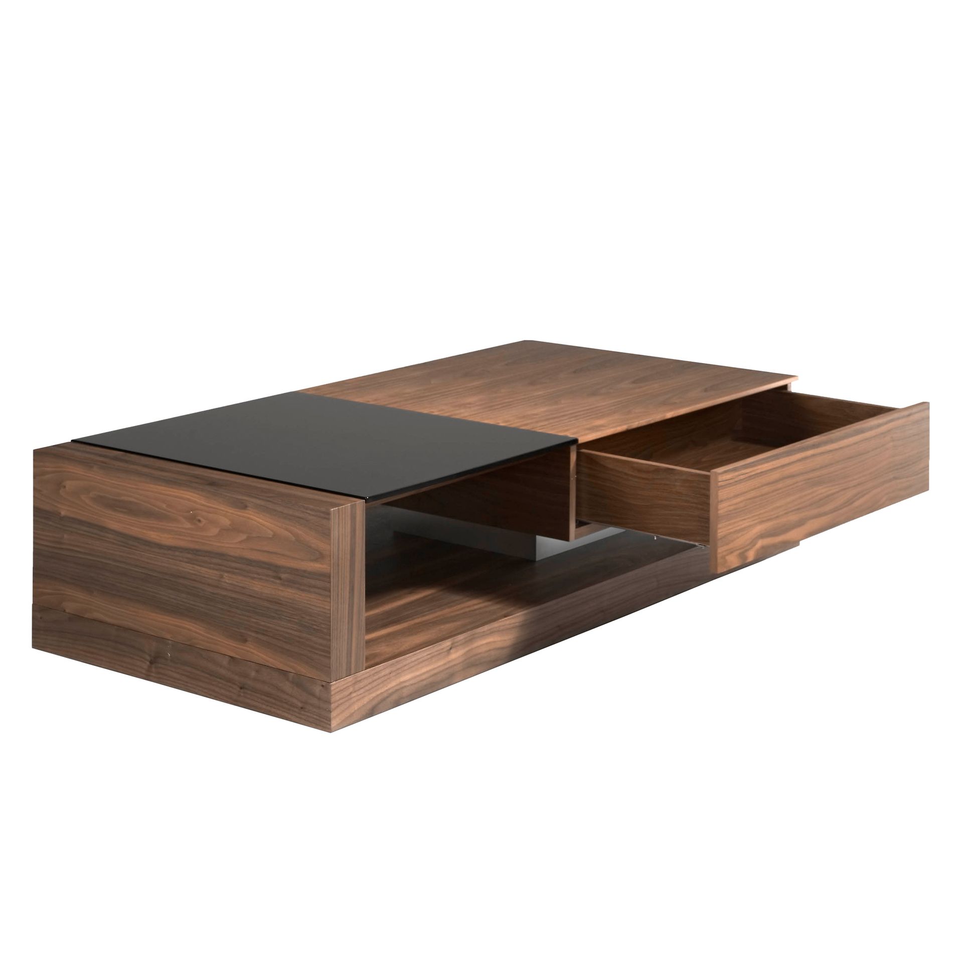 Журнальный столик из ореха с черным стеклом MH1317A /2061 Angel Cerda