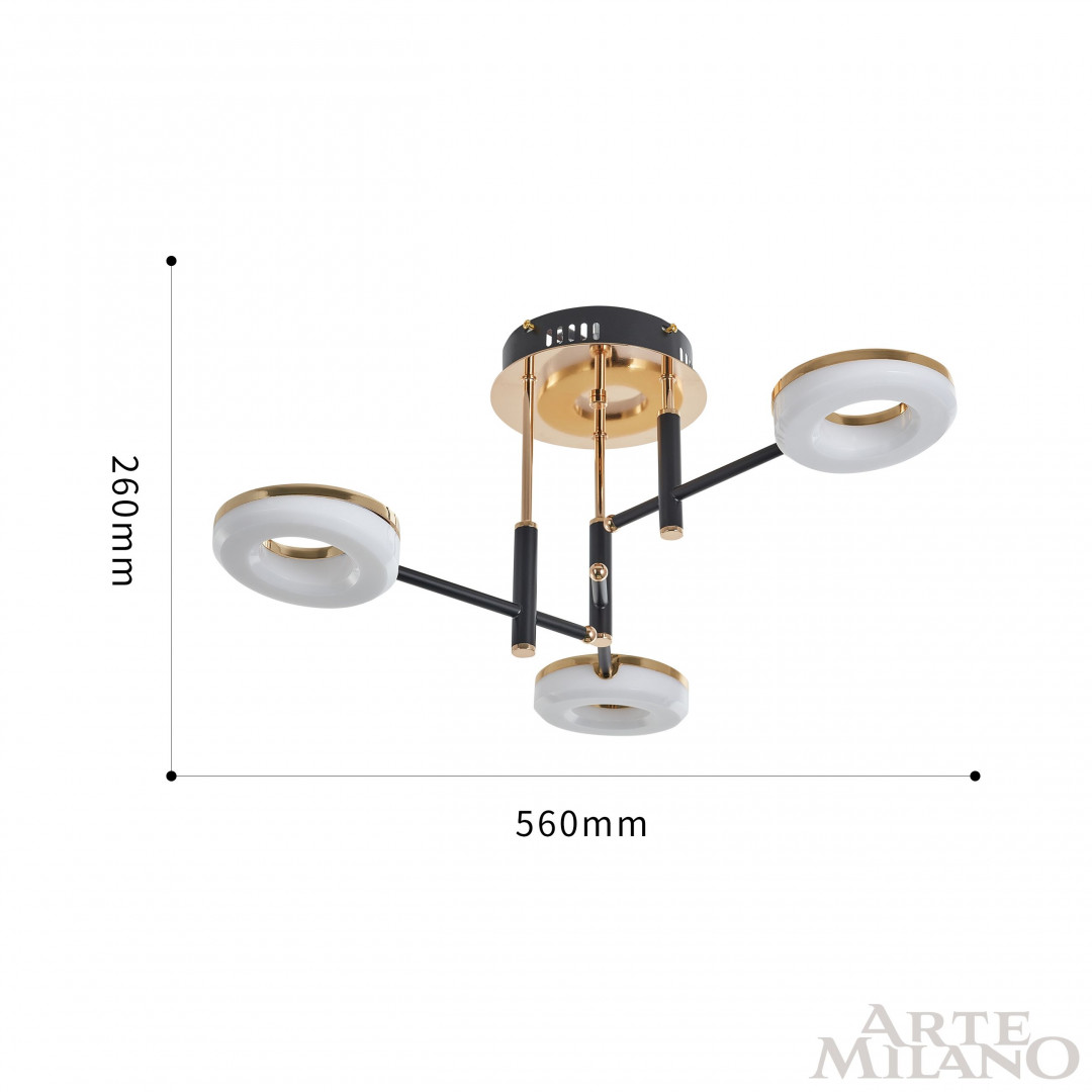 Люстра светодиодная 272999/3 BK/GD Arte Milano