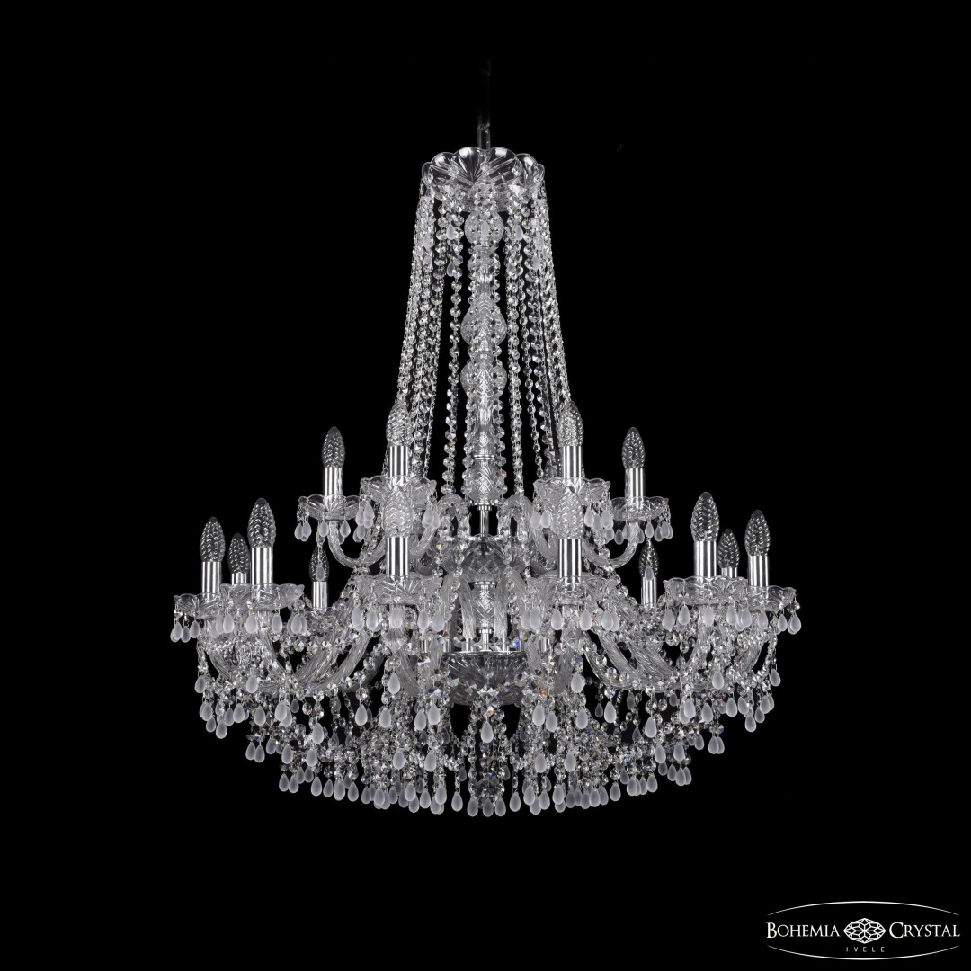 Люстра хрустальная 1410/12+6/300/h-95/2d Ni V0300 Bohemia Ivele Crystal