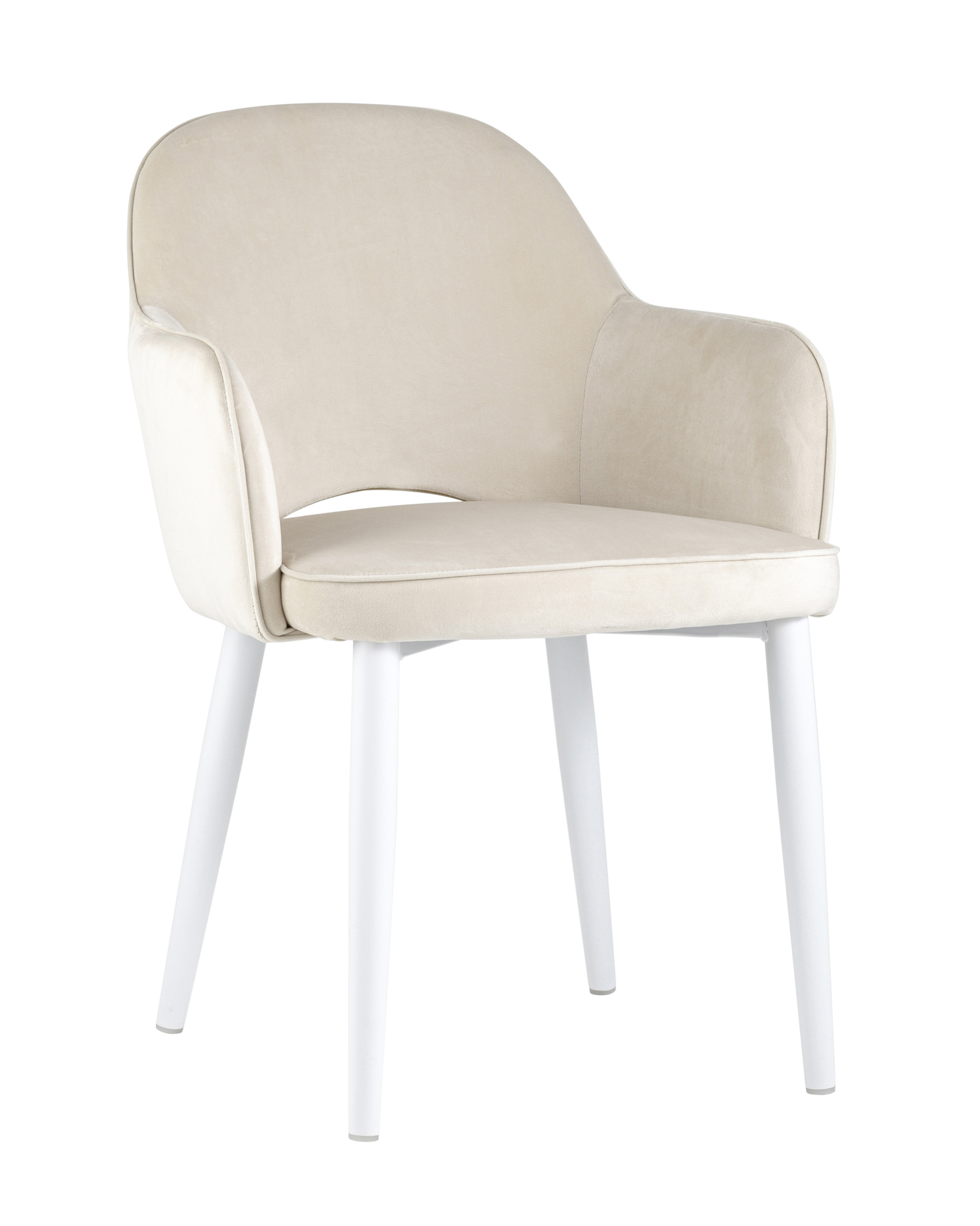 Стул Венера велюр кремовый ножки белые Stool Group