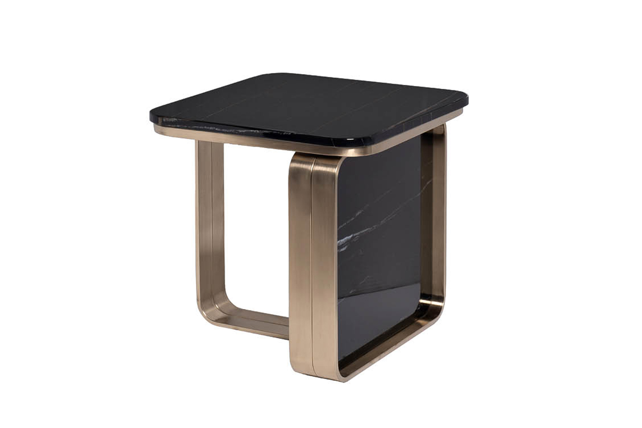 Столик журнальный черный искусственный камень/золото Garda Decor 76AR-3183-STOL/ZH