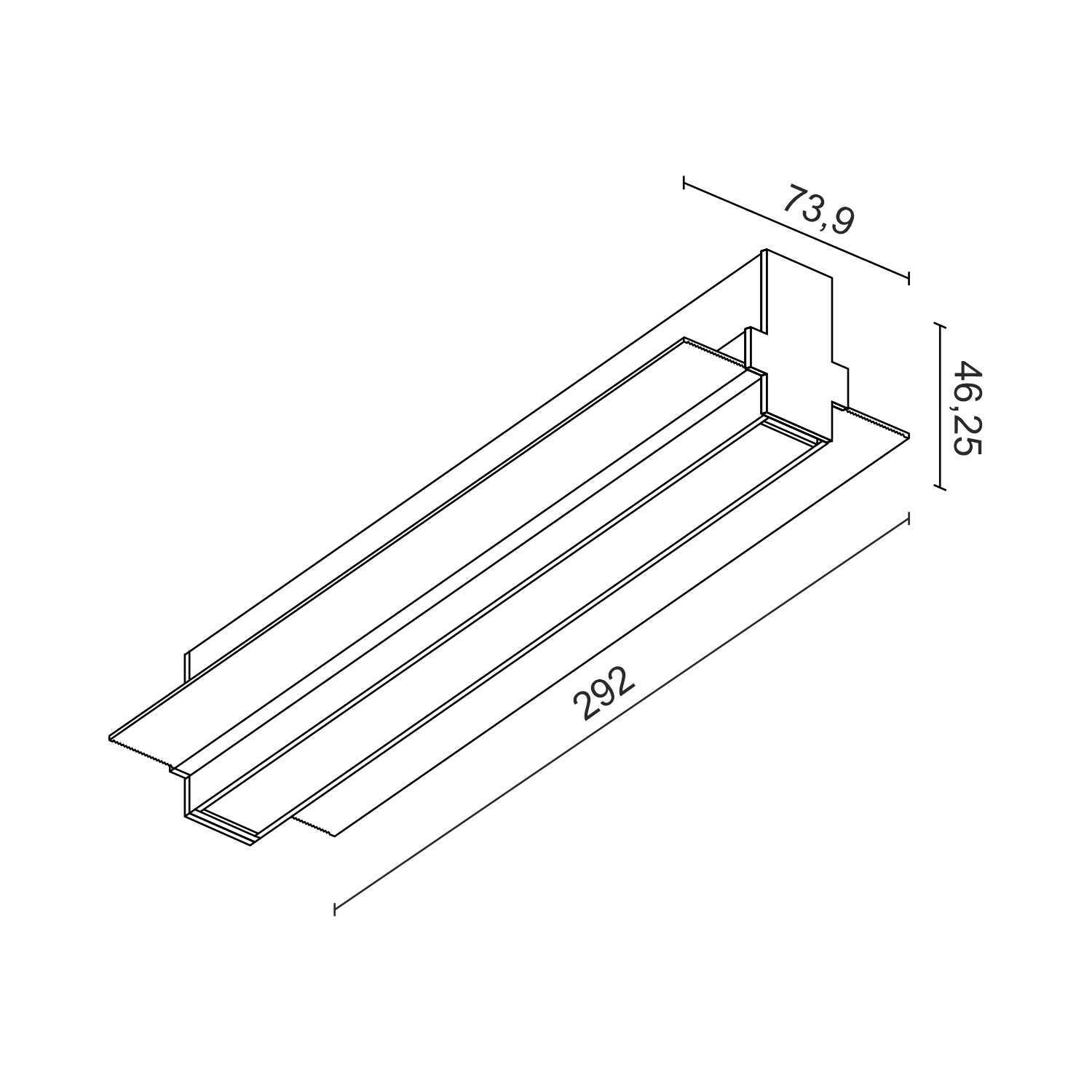 Встраиваемый светодиодный светильник Ledron Strong Line Black 3000K