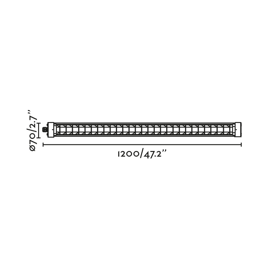 SCUBA LOUVER 1200 черный потолочный светильник 36W 2700K 220-240V Faro
