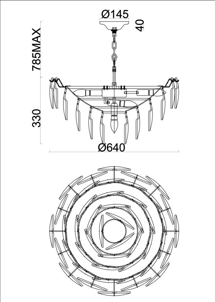 Люстра подвесная Fluorite FL1152-13P