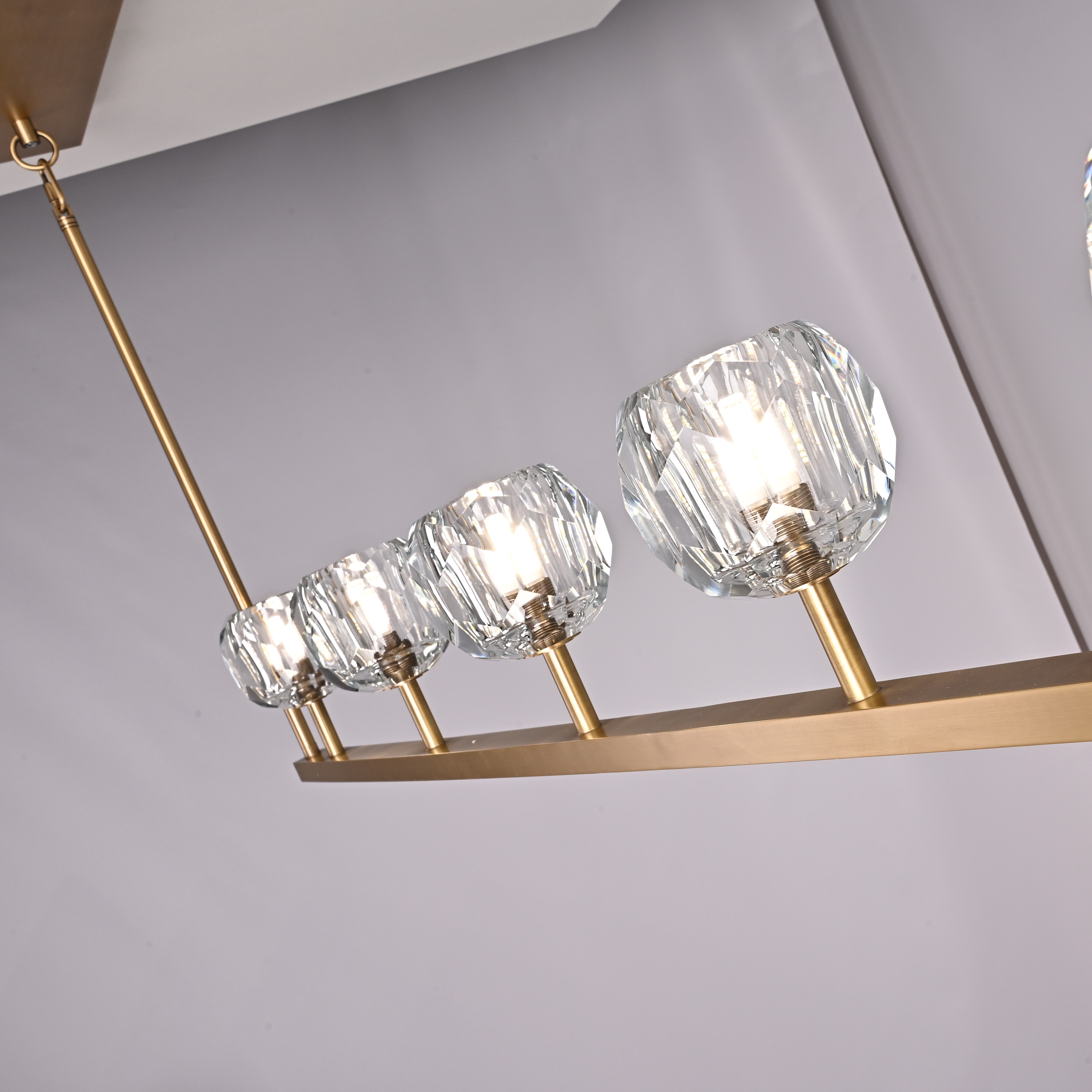 Люстра RH Boule De Cristal Linear Chandelier 6 Bronze by ImperiumLoft