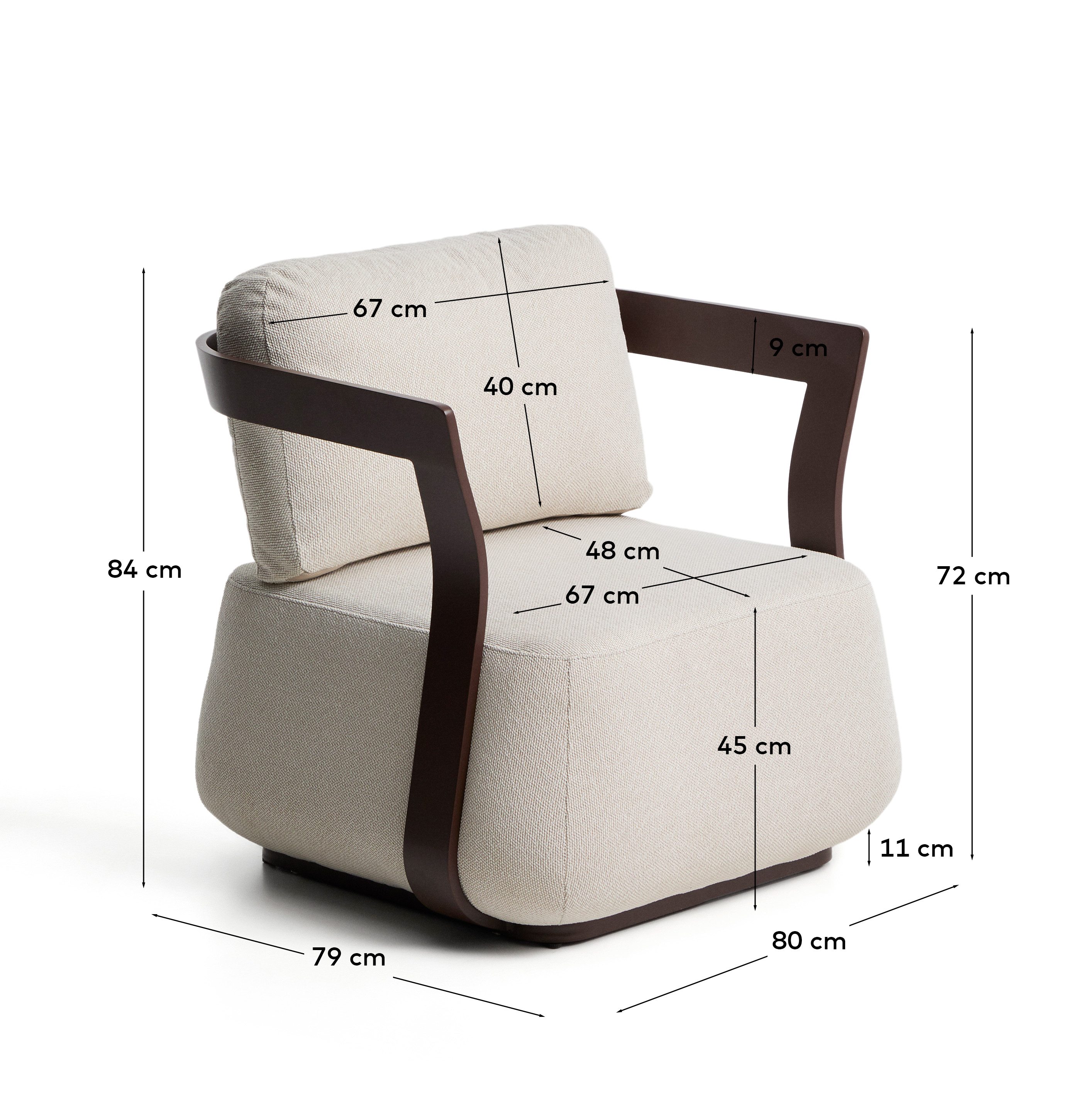 Уличное кресло Tamaris из алюминия коричневого цвета La Forma 482650