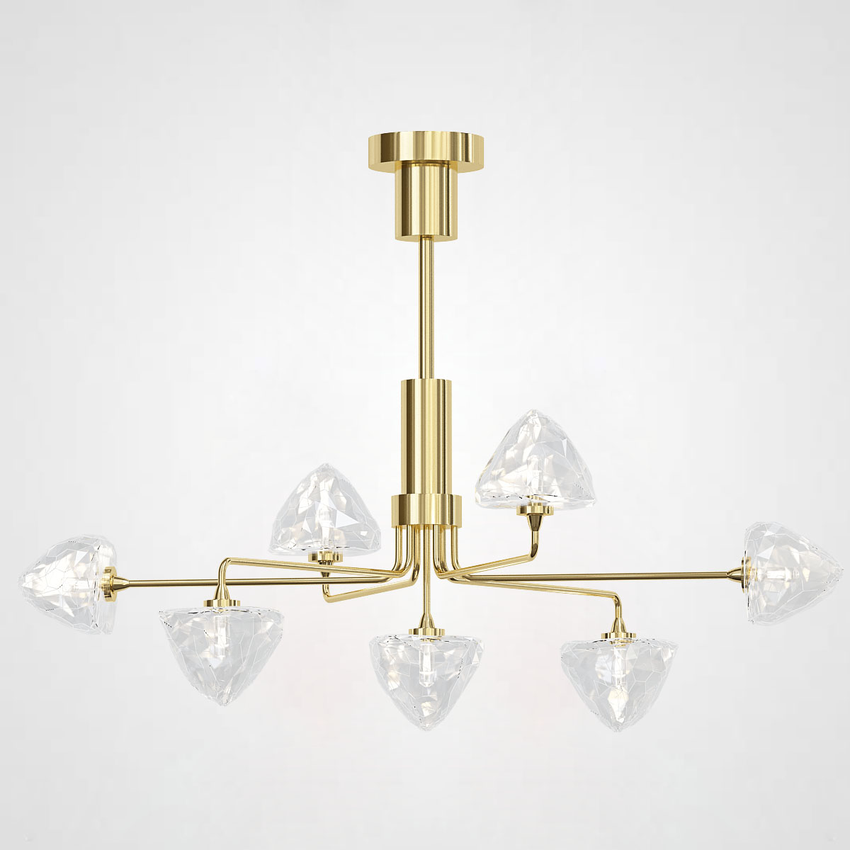 Люстра на штанге ICE 7 lamps Gold by ImperiumLoft