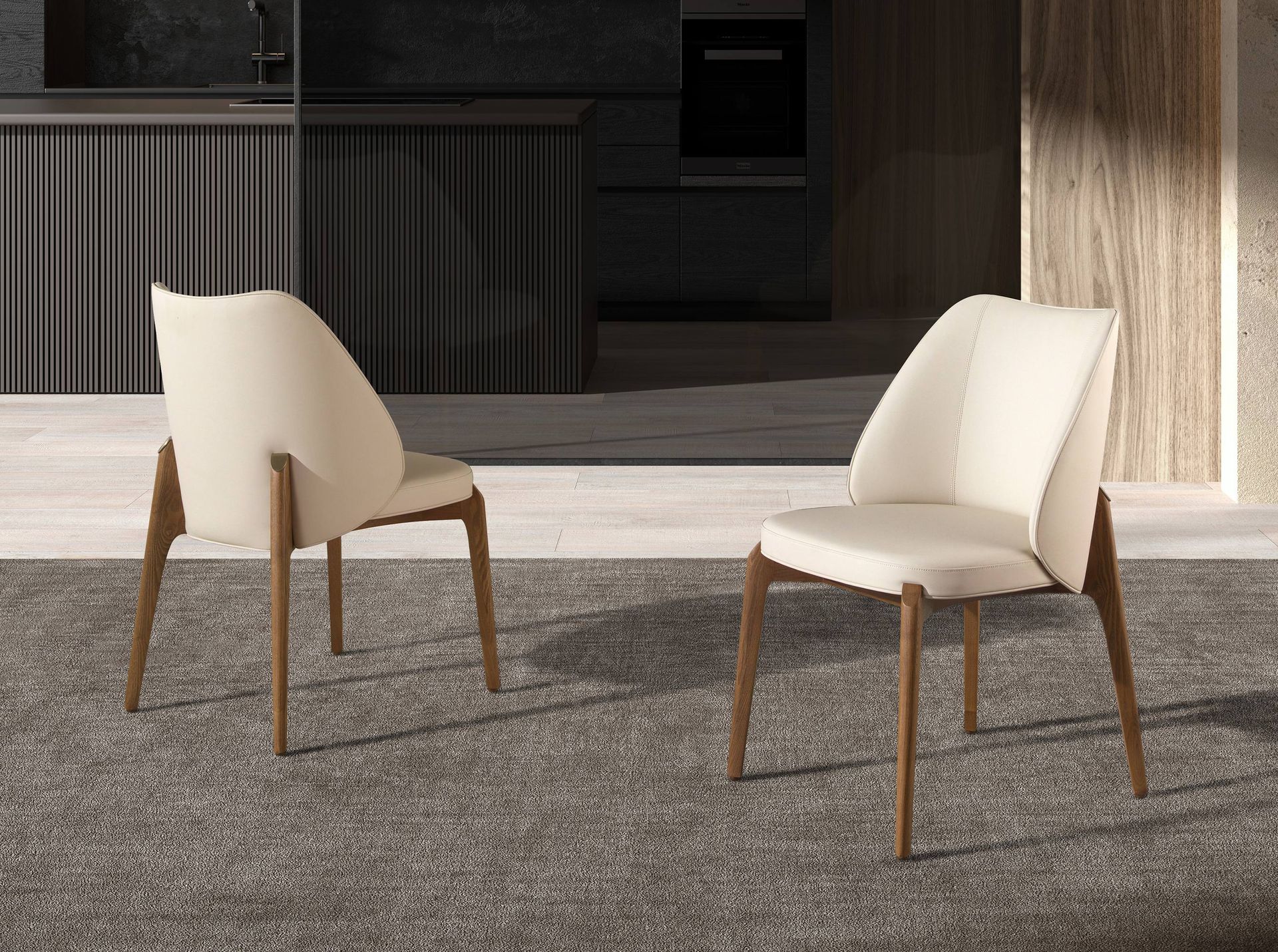 Стул 4207 из кремовой экокожи Angel Cerda