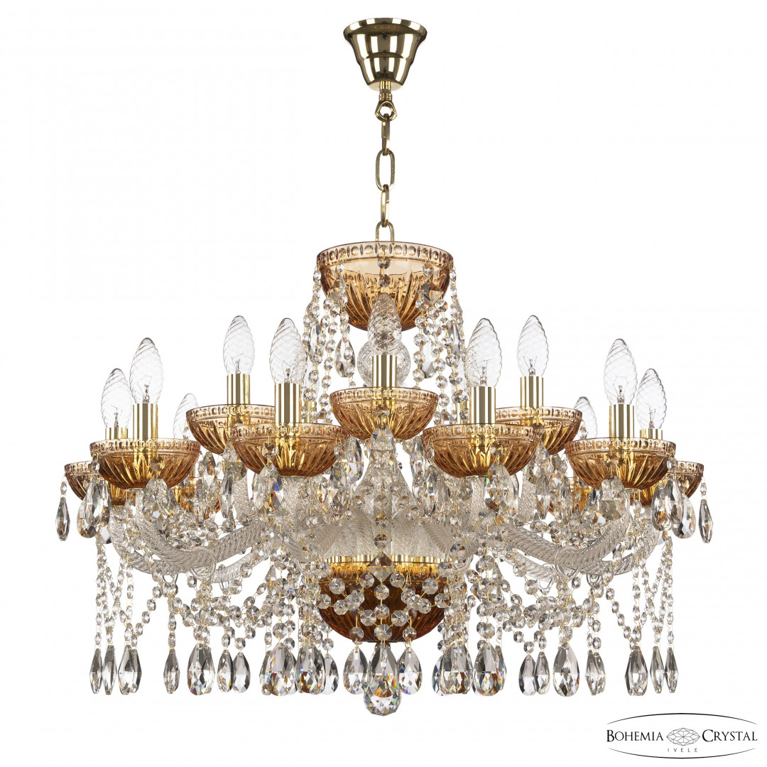 Люстра 5413/10+5/240 G Amber/M-1G Bohemia Ivele Crystal