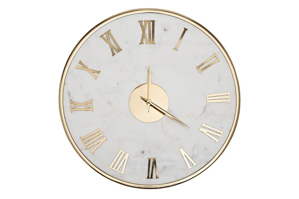 Часы настенные белый мрамор/золото Garda Decor 79MAL-5904-40